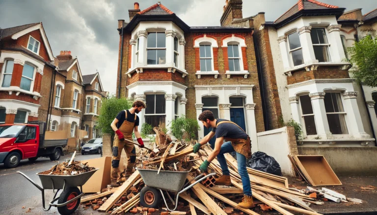 two guys doing builders waste collection in London